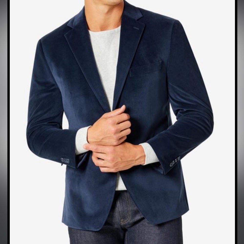BRAND NEW Michael Kors Blue Velvet Sports Coat in 36 Short